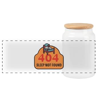 404: Sleep Not Found - Panorama Keksdose mit Holzdeckel - Weiß - Vorne
