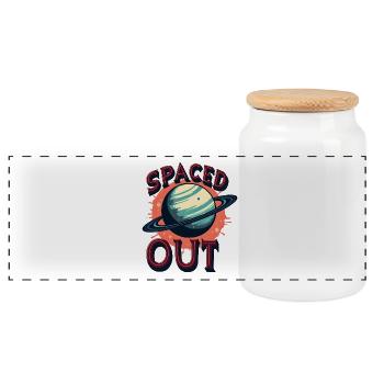 Espacé - Boîte à biscuits avec couvercle en bois - blanc - Devant