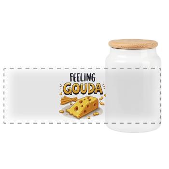 Feeling Gouda - Panorama Keksdose mit Holzdeckel - Weiß - Vorne
