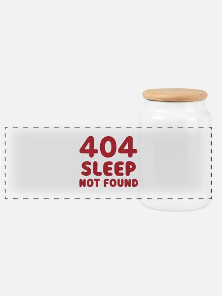 404: Sleep Not Found - Panorama Keksdose mit Holzdeckel - Weiß