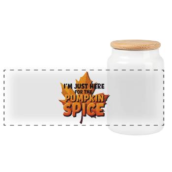 Je suis juste ici pour l’épice de citrouille - Boîte à biscuits avec couvercle en bois - blanc - Devant