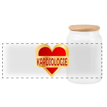 KARDIOLOGIE Kardiovaskulären Erkrankungen - Panorama Keksdose mit Holzdeckel - Weiß - Vorne