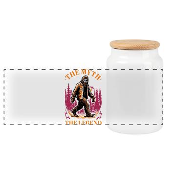 Bigfoot – The legend lives on - Panoramic Cookie Jar with Wooden Lid - white - Front