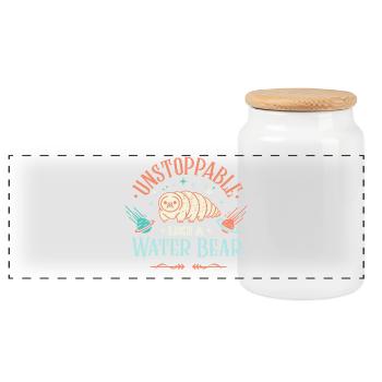 Tardigrade inarrêtable - Boîte à biscuits avec couvercle en bois - blanc - Devant