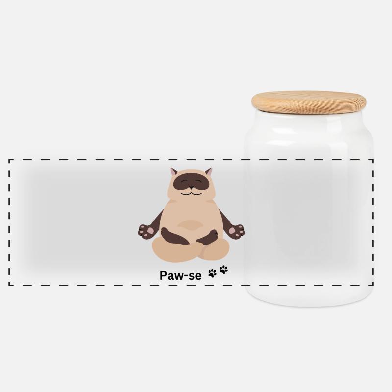 Pause - Boîte à biscuits avec couvercle en bois - blanc