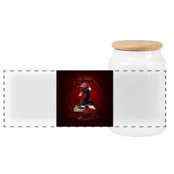 Le cygne noir, symbole de créativité - Boîte à biscuits avec couvercle en bois - blanc - Devant