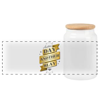 Un autre jour, une autre bannière de massacre - Boîte à biscuits avec couvercle en bois - blanc - Devant