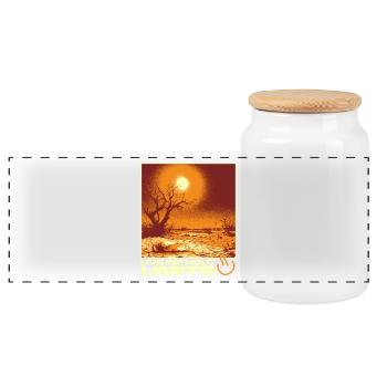 Live Without Limits – Surreal Desert Scene - Panorama Keksdose mit Holzdeckel - Weiß - Vorne