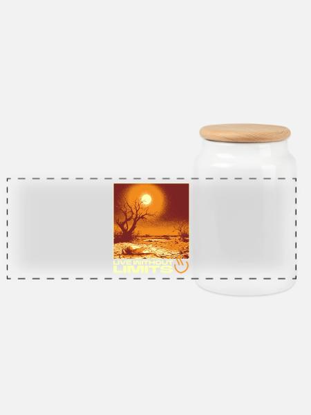 Live Without Limits – Surreal Desert Scene - Panorama Keksdose mit Holzdeckel - Weiß