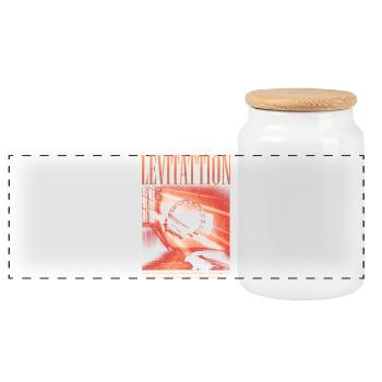 Lévitation – Esthétique mystique - Boîte à biscuits avec couvercle en bois - blanc - Devant
