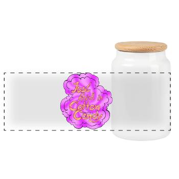 Barbe à papa Penser à la brillance supplémentaire - Boîte à biscuits avec couvercle en bois - blanc - Devant