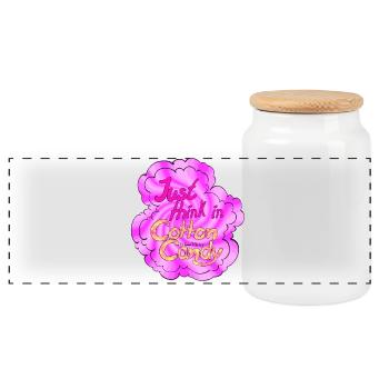 Barbe à papa Penser tourbillon - Boîte à biscuits avec couvercle en bois - blanc - Devant