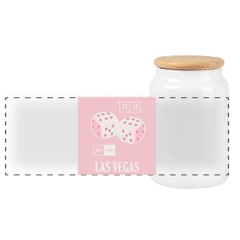 Dés du casino de Las Vegas - Boîte à biscuits avec couvercle en bois - blanc - Devant