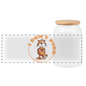 , je ne ronronne pas, chat disant chats - Boîte à biscuits avec couvercle en bois - blanc - Devant