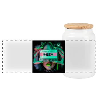 Dance with the Devil - Panoramic Cookie Jar with Wooden Lid - white - Front
