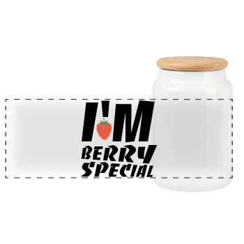 I'M berry special - Panoramic Cookie Jar with Wooden Lid - white - Front