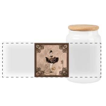 La danseuse des sons - Boîte à biscuits avec couvercle en bois - blanc - Devant