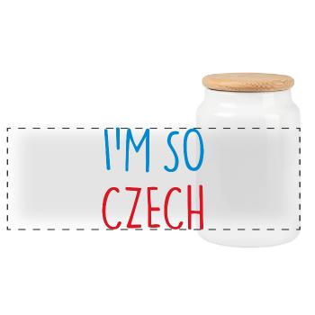 I'M SO CZECH Czech Republic - Panoramic Cookie Jar with Wooden Lid - white - Front