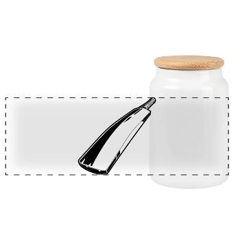 Croquis de batte de cricket - Boîte à biscuits avec couvercle en bois - blanc - Devant