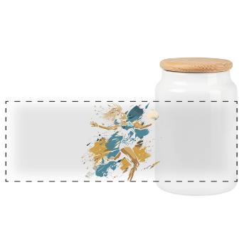 Graffiti d’un joueur de volley-ball - Boîte à biscuits avec couvercle en bois - blanc - Devant