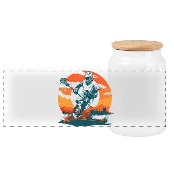 Graphiques de joueur de crosse - Boîte à biscuits avec couvercle en bois - blanc - Devant