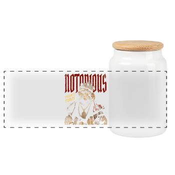 Notorious Cat – Hip-Hop Katze - Boîte à biscuits avec couvercle en bois - blanc - Devant