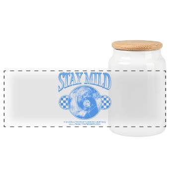 Stay Mild – Chill Vibes Only - Panoramic Cookie Jar with Wooden Lid - white - Front