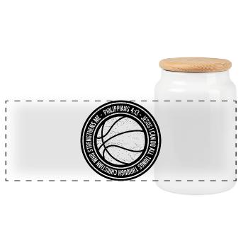 Basketball Foi Philippiens 4:13 - Boîte à biscuits avec couvercle en bois - blanc - Devant