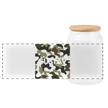 Gustav Name Hoodie Men Good Quality Camouflage - Panoramic Cookie Jar with Wooden Lid - white - Front