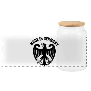 Fabriqué en Allemagne - Boîte à biscuits avec couvercle en bois - blanc - Devant