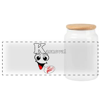 Carnaval , Le carnaval est génial , Chemise amusante de fête - Boîte à biscuits avec couvercle en bois - blanc - Devant