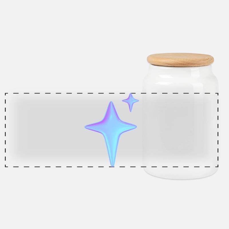 Holographic Sparkle Aesthetic - Panorama Keksdose mit Holzdeckel - Weiß