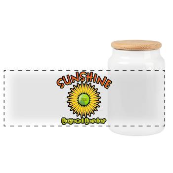 Sunshine Beyond Borders T-Shirt Design - Boîte à biscuits avec couvercle en bois - blanc - Devant