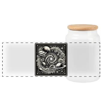 Astronomie Vintage Design - Boîte à biscuits avec couvercle en bois - blanc - Devant