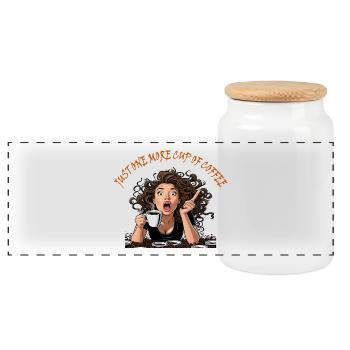Nur eine weitere Tasse Kaffee - Panorama Keksdose mit Holzdeckel - Weiß - Vorne