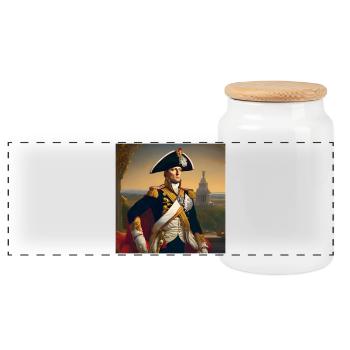 Napoleon, Napoleon Bonaparte, Corsica - Panoramic Cookie Jar with Wooden Lid - white - Front