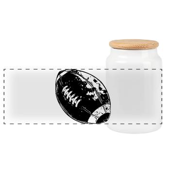 Ballon de football américain - Boîte à biscuits avec couvercle en bois - blanc - Devant