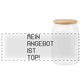 ANGEBOT IST TOP NACHFRAGE - Panorama Keksdose mit Holzdeckel - Weiß - Vorne