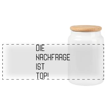 ANGEBOT NACHFRAGE - Panorama Keksdose mit Holzdeckel - Weiß - Vorne