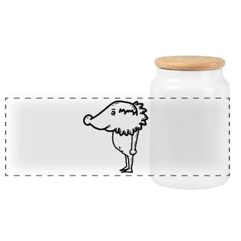 Humorvoller igel-Charakterentwurf - Panorama Keksdose mit Holzdeckel - Weiß - Vorne