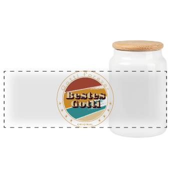 Best Gotti - Panoramic Cookie Jar with Wooden Lid - white - Front