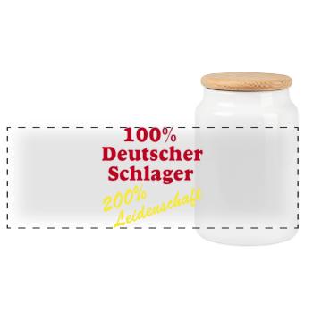 Schlager Party , Schlager Music , Schlager 100% - Panoramic Cookie Jar with Wooden Lid - white - Front