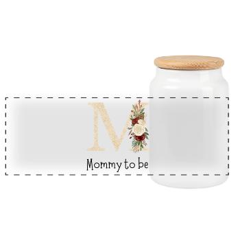 Mommy to be - Panorama Keksdose mit Holzdeckel - Weiß - Vorne