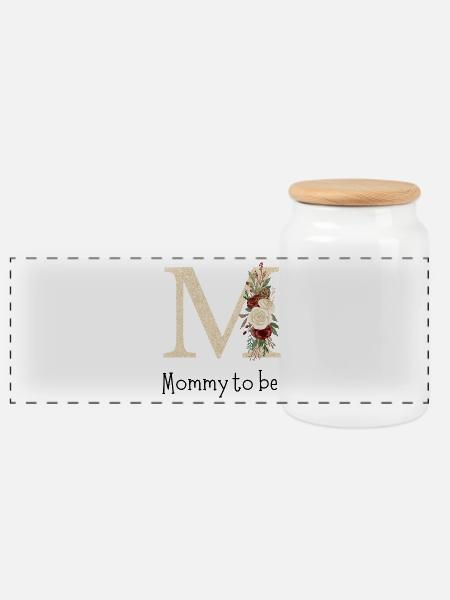 Mommy to be - Panorama Keksdose mit Holzdeckel - Weiß