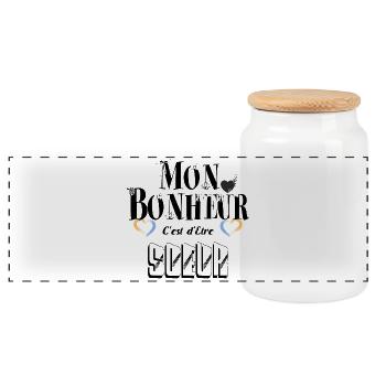 Mon Bonheur C'est d'Etre Sœur - Boîte à biscuits avec couvercle en bois - blanc - Devant