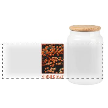 Étourdissement estival – Rêves d’été épanouis - Boîte à biscuits avec couvercle en bois - blanc - Devant