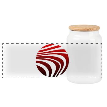 Psychedelic Pattern Red Black Gradient - Panoramic Cookie Jar with Wooden Lid - white - Front