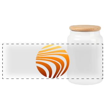 Pattern Orange Gradient - Panoramic Cookie Jar with Wooden Lid - white - Front