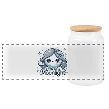 Little Miss Moonlight - Panoramic Cookie Jar with Wooden Lid - white - Front