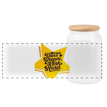 Ne rêvez pas, travaillez dur - Boîte à biscuits avec couvercle en bois - blanc - Devant